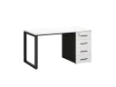 Стол прямой с тумбой на О-образных опоре, правый 1600x700x750 RM105-16x7 Белый/Черный