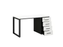 Стол прямой с тумбой на О-образных опоре, правый 1600x700x750 RM105-16x7 Белый/Черный