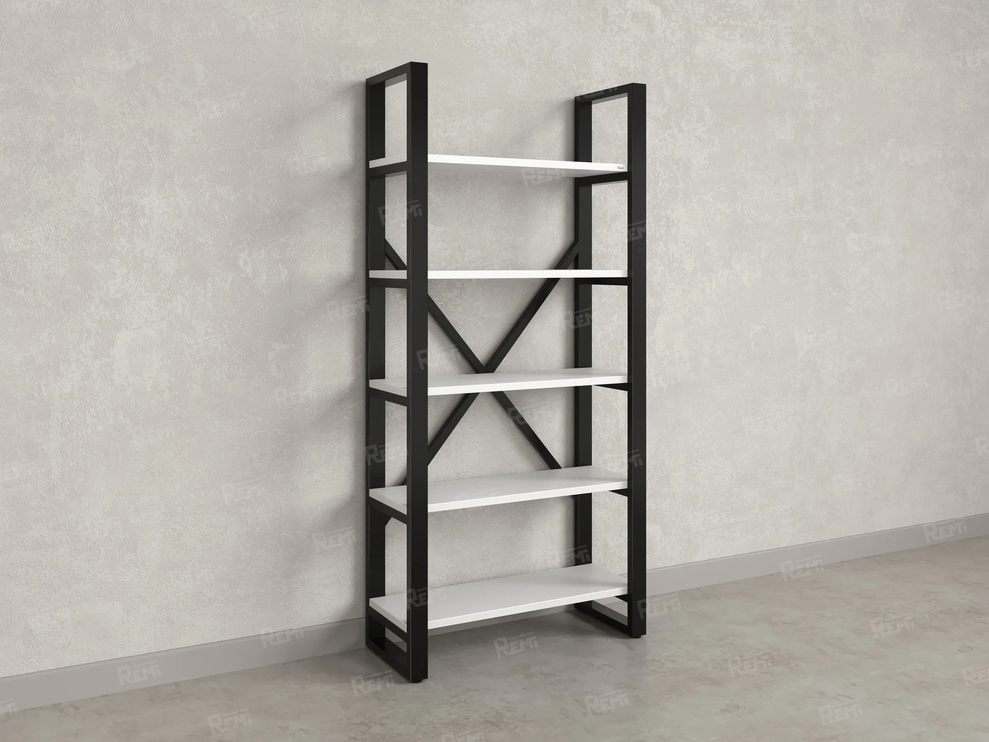 Стеллаж, 5 уровней 900x370x1920 RM130-90x37 Белый/Черный