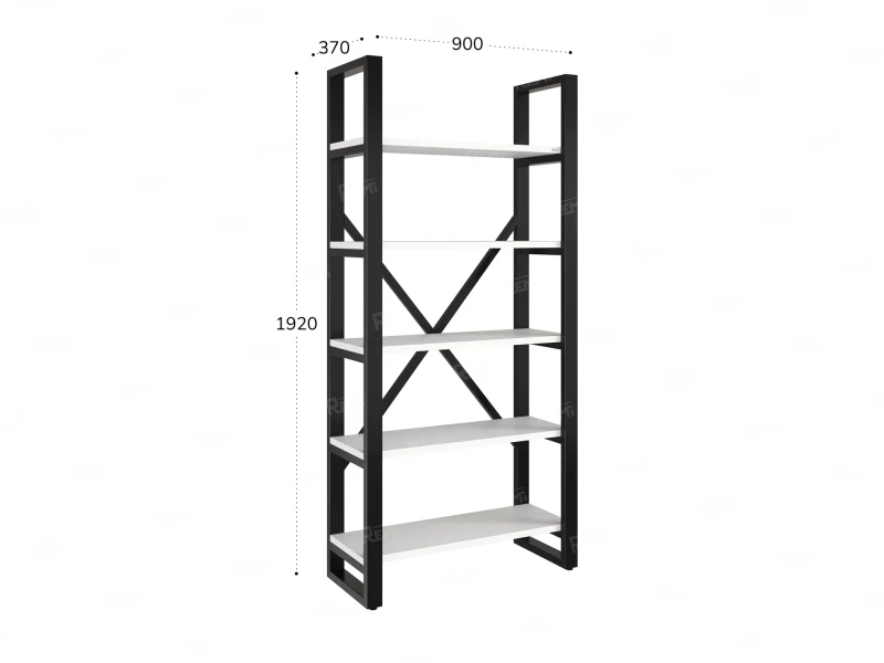 Стеллаж, 5 уровней 900x370x1920 RM130-90x37 Белый/Черный