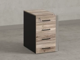 Тумба приставная, 4 ящика 400x600x750 RM121-40x60 Дуб Маувелла/Черный