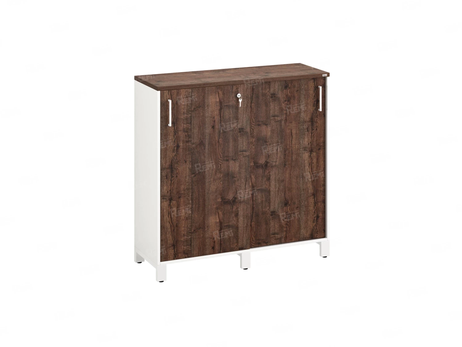 Шкаф-купе низкий, 3 полки 1200x420x1200 RM128-120x42 Дуб Апрельский шоколад/Белый