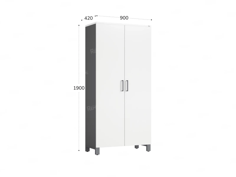 Шкаф распашной, 5 уровней 900x420x1900 RM152-90x41 Белый/Серый