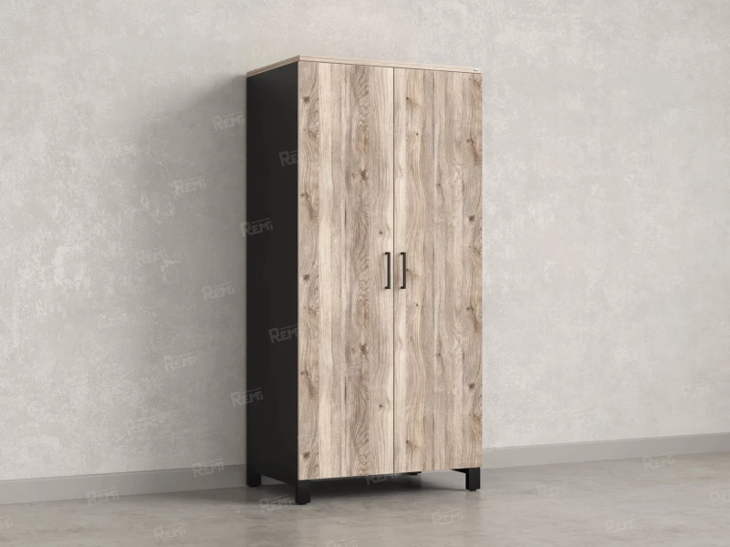 Гардероб, штанга, 1 полка 900x600x1900 RM158-90x60 Дуб Маувелла/Черный