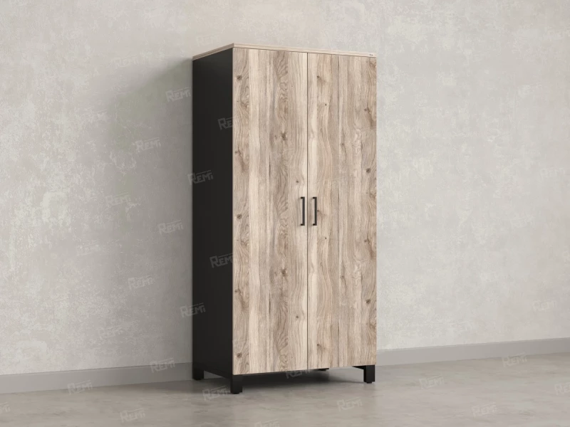 Гардероб, штанга, 1 полка 900x600x1900 RM158-90x60 Дуб Маувелла/Черный