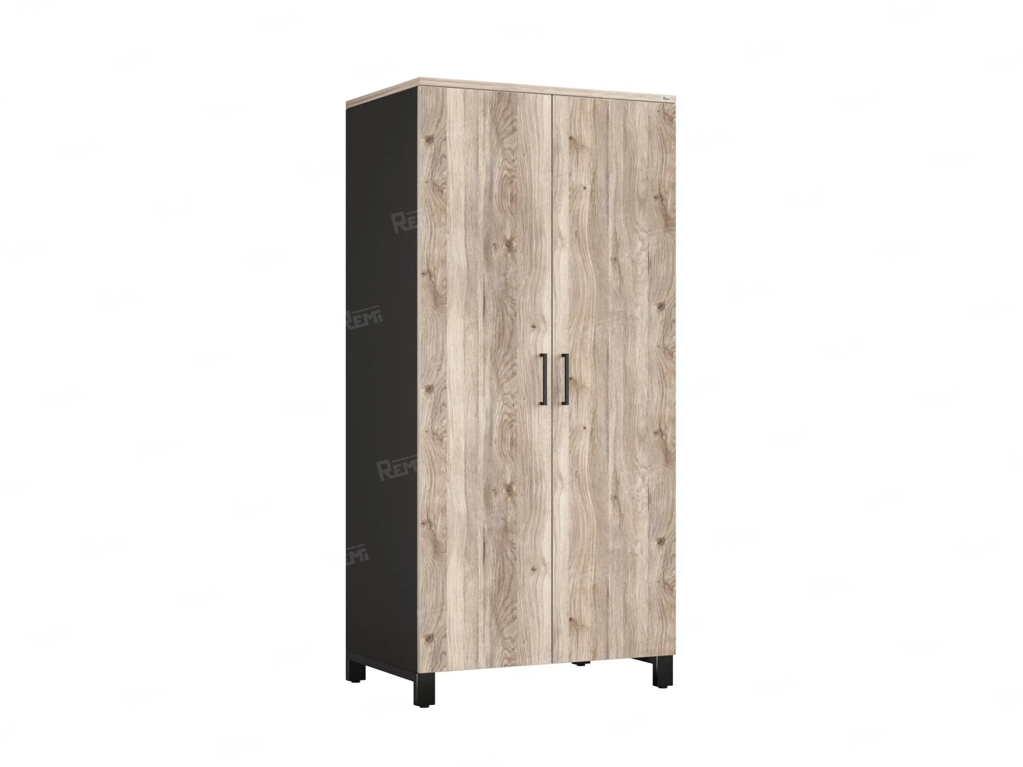 Гардероб, штанга, 1 полка 900x600x1900 RM158-90x60 Дуб Маувелла/Черный