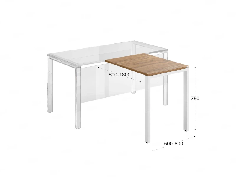 Брифинг прямой, с парящей столешнецей, на О-образном каркасе 1100x800x750 RM072-11x8 Юстус/Белый