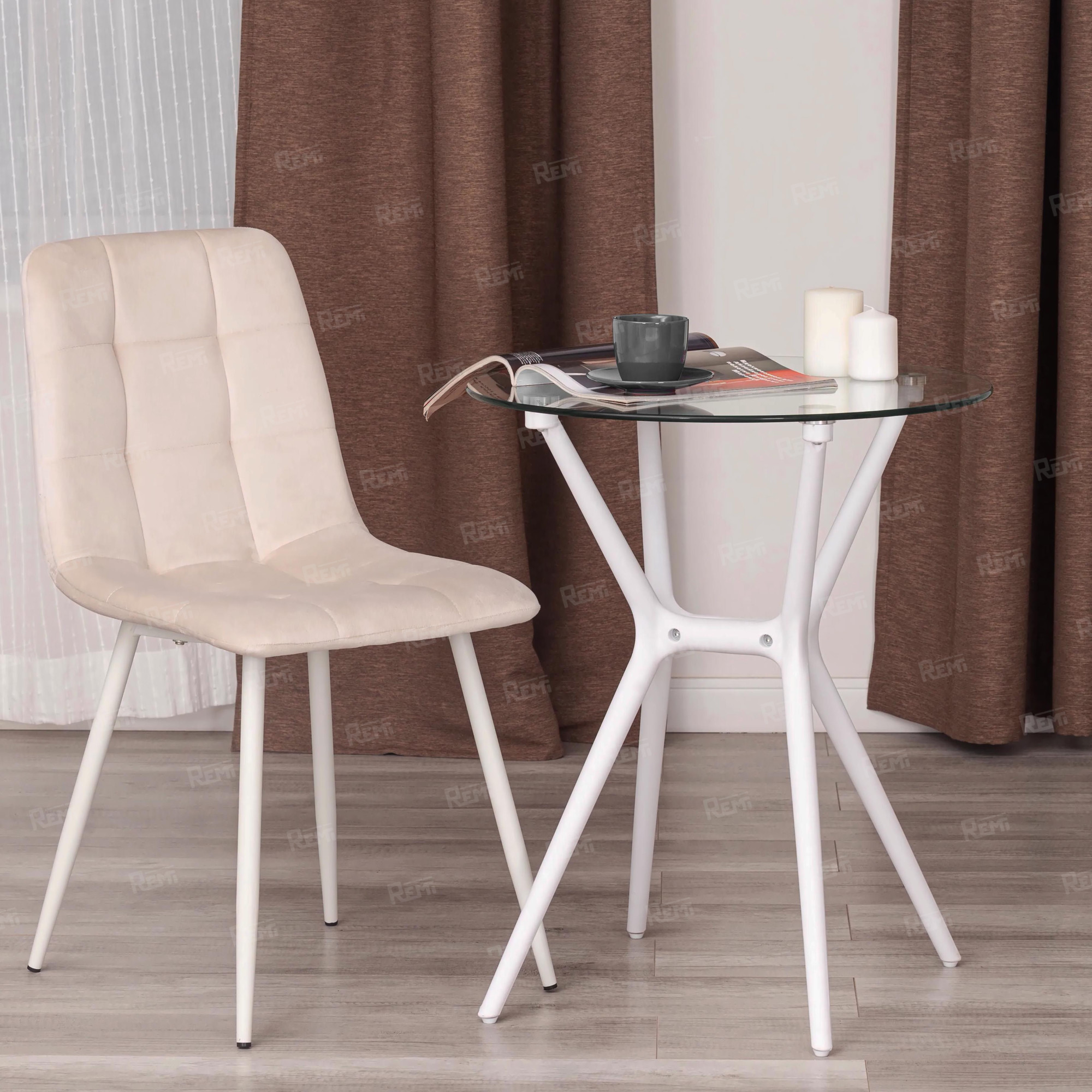 Стул CHILLY (mod. 7094-1) Бежевый/Бежевый, Вельвет (арт. 21420)