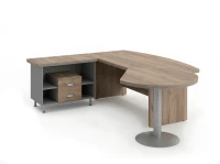 BRL RB072-215x200L Стол рук-ля L угл. бриф и тумба 2 ящ. 2150х2000х760 Шорвуд/Серый вулканический