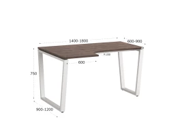 Стол угловой, U-опора, левый 1600x800/1000x750, RM051-16x8-10 Дуб Апрельский шоколад/Белый