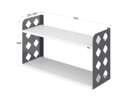 Полка настенная 900x200x500 RM192-90x20 Белый/Серый