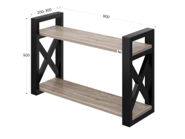 Полка настенная 900x300x500 RM196-90x30 Дуб Маувелла/Черный