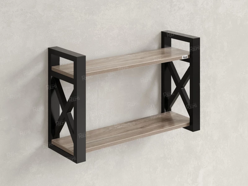 Полка настенная 900x300x500 RM196-90x30 Дуб Маувелла/Черный