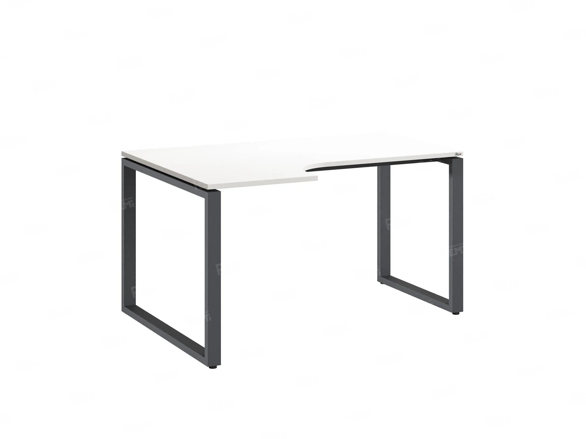 Стол угловой, О-опора, левый 1800x700/900x750, RM055-18x7-9 Белый/Серый