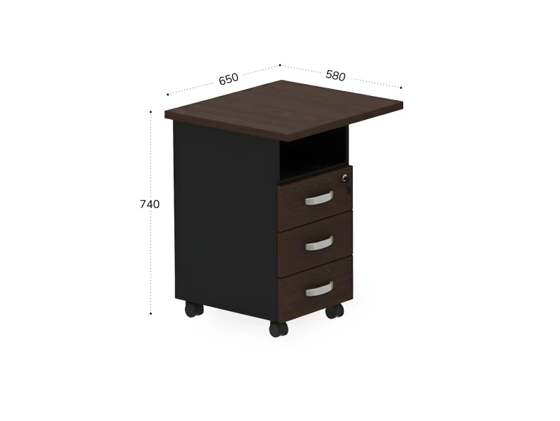 BRL RB092-45х58L Тумба приставная левая 650х580х740 Венге/Черный
