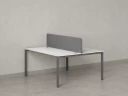 Бенч-система, 2 рабочих места, с одним тканевым экраном 1600x1200x750 RM165-1-16x12 Белый/Серый