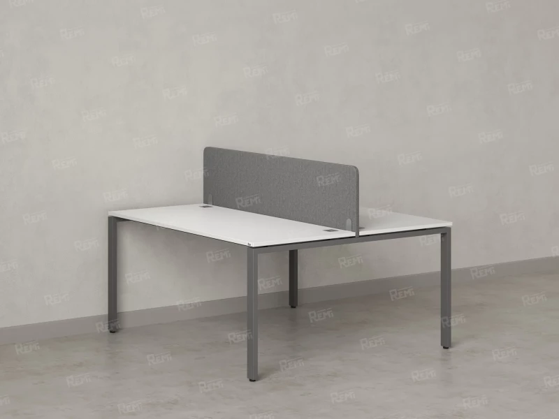 Бенч-система, 2 рабочих места, с одним тканевым экраном 1600x1200x750 RM165-1-16x12 Белый/Серый
