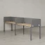 Бенч-система в 1 ряд, 2 рабочих места 5 тканевых экранов 3200x800x750 RM167-1-32x8 Вяз Швейцарский светлый/Серый
