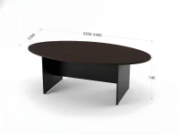 BRL RB007-220х120 Конференц-стол овальный 2200х1200х740 Венге/Черный