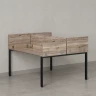 Бенч-система, 2 рабочих места, 5 ЛДСП экранов 1200x1600x750 RM165-4-12x16 Дуб Маувелла/Черный
