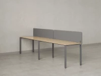 Бенч-система в 1 ряд, 2 рабочих места 2 тканевых экранов 2000x700x750 RM167-3-20x7 Вяз Швейцарский светлый/Серый
