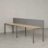 Бенч-система в 1 ряд, 2 рабочих места 2 тканевых экранов 2000x700x750 RM167-3-20x7 Вяз Швейцарский светлый/Серый