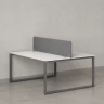 Бенч-система, 2 рабочих места, с одним тканевым экраном 1200x1400x750 RM169-1-12x14 Белый/Серый