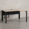 Стол угловой, экран металл, П-опора, правый 1800x900/1200x750, RM058-18x9-12 Дуб Маувелла/Черный
