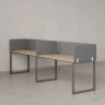 Бенч-система в 1 ряд, 2 рабочих места 5 тканевых экранов 3200x800x750 RM168-1-32x8 Вяз Швейцарский светлый/Серый