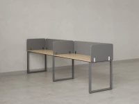 Бенч-система в 1 ряд, 2 рабочих места 5 тканевых экранов 3200x800x750 RM168-1-32x8 Вяз Швейцарский светлый/Серый