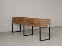Бенч-система в 1 ряд, 2 рабочих места 5 ЛДСП экранов 2000x800x750 RM168-2-20x8 Дуб Юстус/Черный