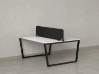 Бенч-система, 2 рабочих места, с одним тканевым экраном 1200x1400x750 RM172-1-12x14 Белый/Черный