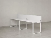 Бенч-система в 1 ряд, 2 рабочих места 2 тканевых экранов 2700x800x750 RM168-3-27x8 Белый/Белый