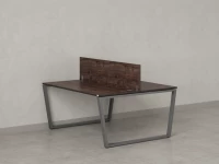 Бенч-система, 2 рабочих места, с одним экраном ЛДСП 1000x1600x750 RM172-2-10x16 Дуб Апрельский шоколад/Серый