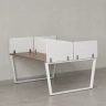 Бенч-система, 2 рабочих места, 5 тканевых экранов 1000x1200x750 RM172-3-10x12 Дуб Юстус/Белый
