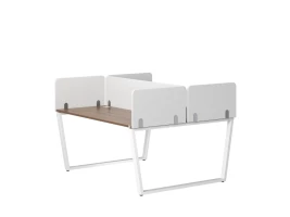 Бенч-система, 2 рабочих места, 5 тканевых экранов 1000x1200x750 RM172-3-10x12 Дуб Юстус/Белый
