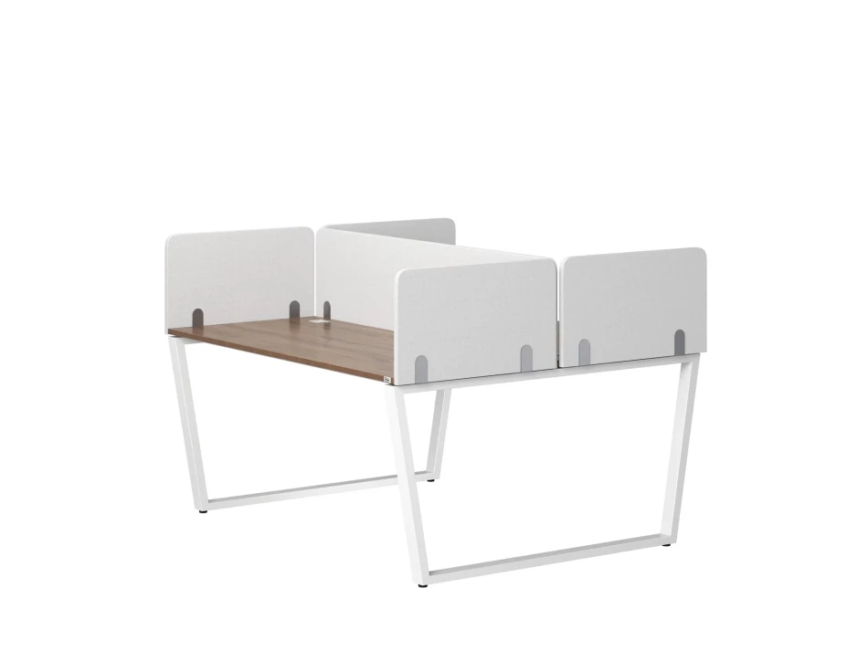 Бенч-система, 2 рабочих места, 5 тканевых экранов 1000x1200x750 RM172-3-10x12 Дуб Юстус/Белый