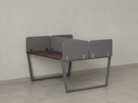 Бенч-система, 2 рабочих места, 5 тканевых экранов 1400x1400x750 RM172-3-14x14 Дуб Апрельский шоколад/Серый