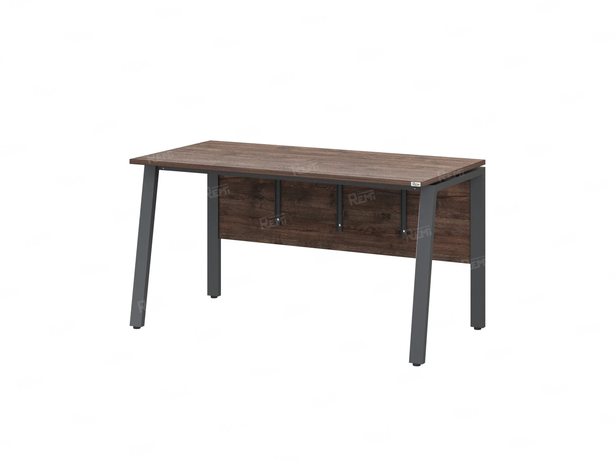 Стол прямой, Л-опора, экран ЛДСП,парящая стол-ца 1000x600x750 RM009-10x6 Дуб Апрельский шоколад/Серый