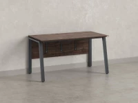 Стол прямой, Л-опора, экран ЛДСП,парящая стол-ца 800x800x750 RM009-8x8 Дуб Апрельский шоколад/Серый