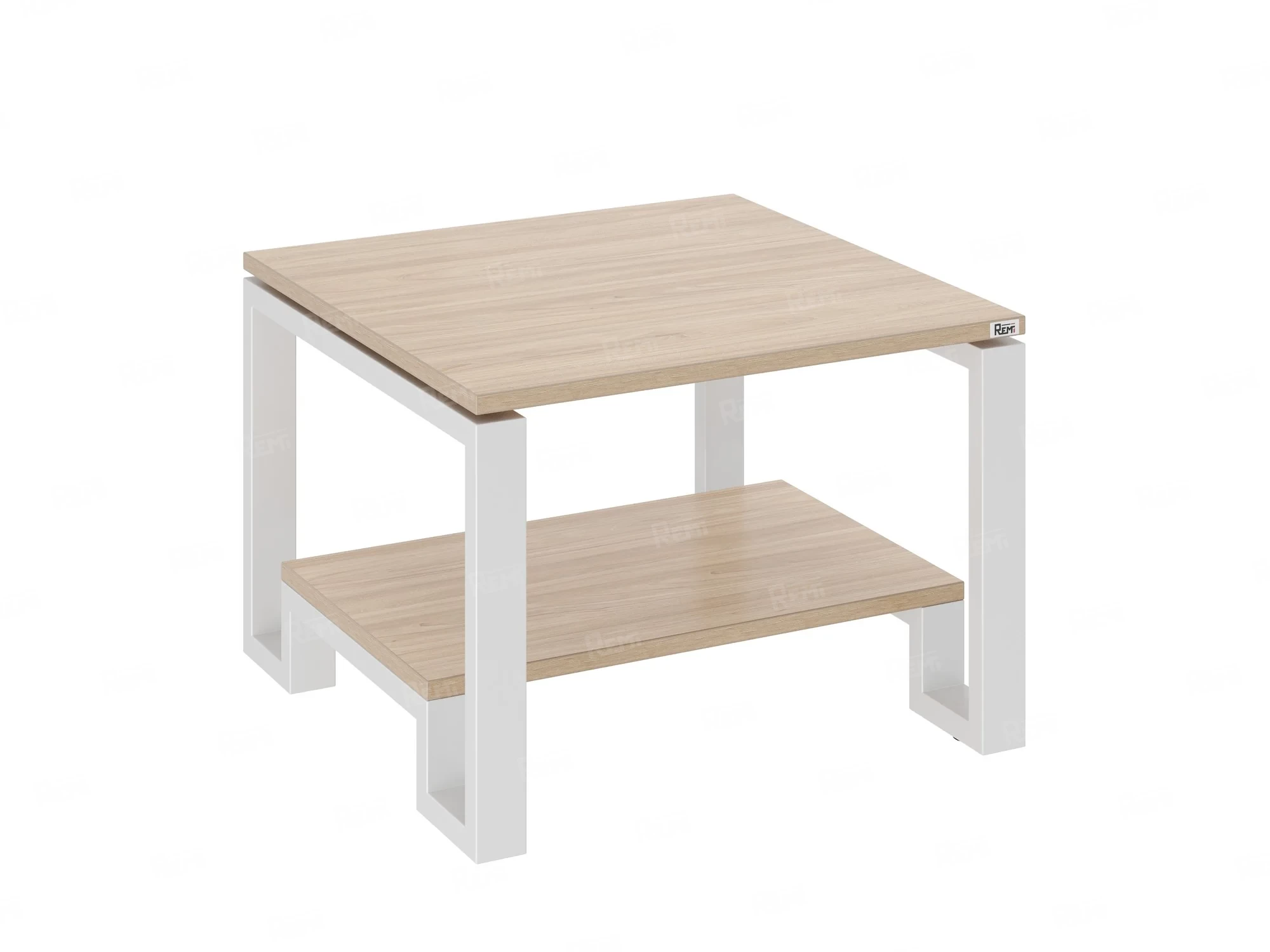 Журнальный стол с полкой 1100x800x550 RM181-11x8 Вяз Швейцарский светлый/Белый