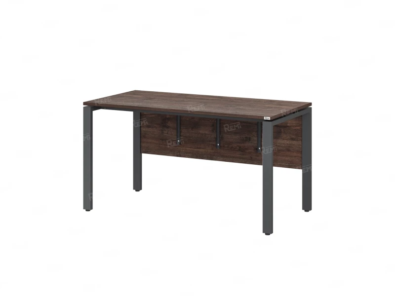 Стол прямой, П-опоры, экран ЛДСП,парящая стол-ца 800x600x750 RM007-8x6 Дуб Апрельский шоколад/Серый