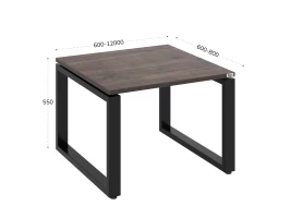 Журнальный стол с полкой 600x600x550 RM182-6x6 Дуб Апрельский шоколад/Черный