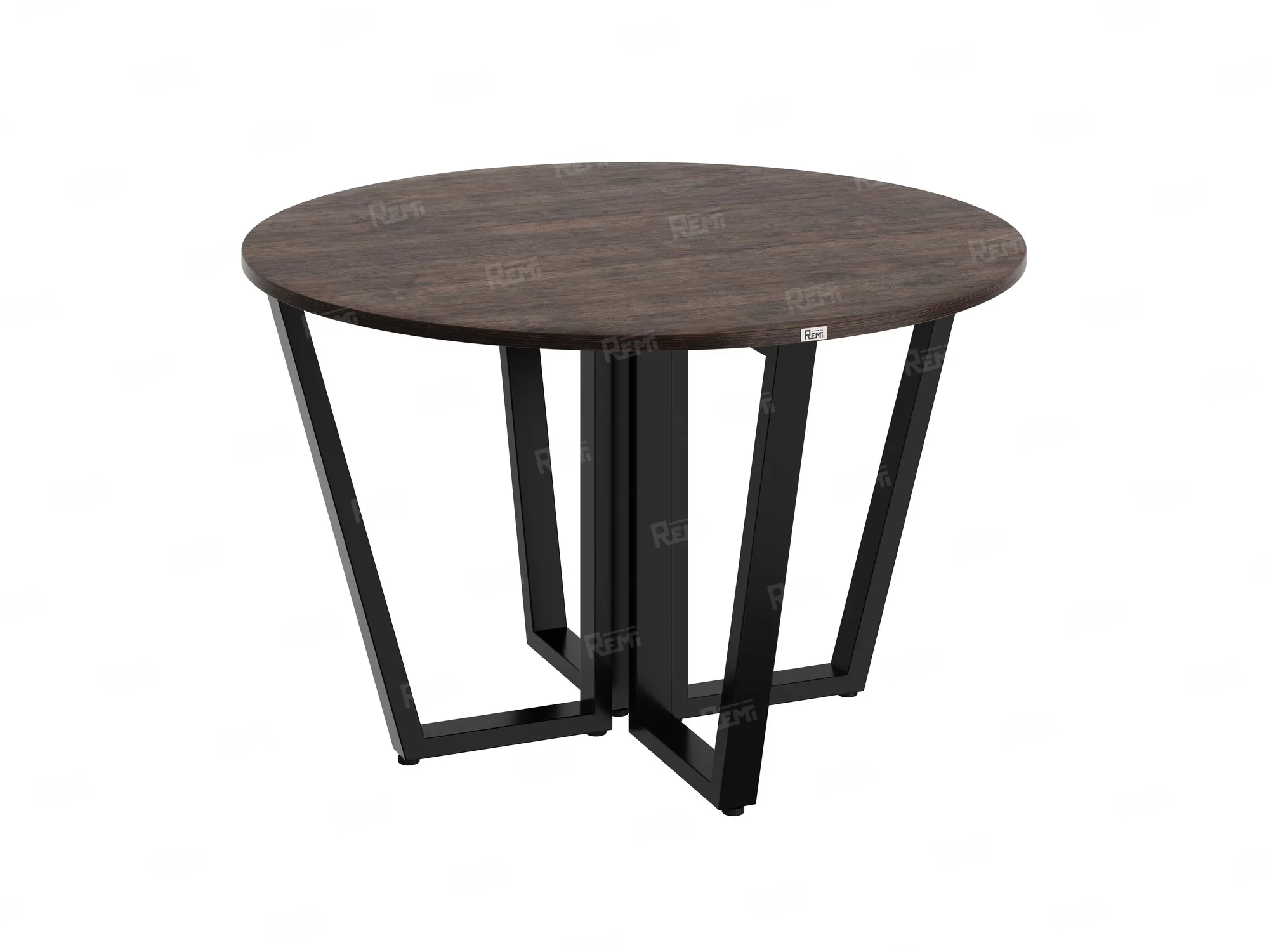 Круглый стол на U-образных опорах 1700x1700x750 RM188-17x17 Дуб Апрельский шоколад/Черный