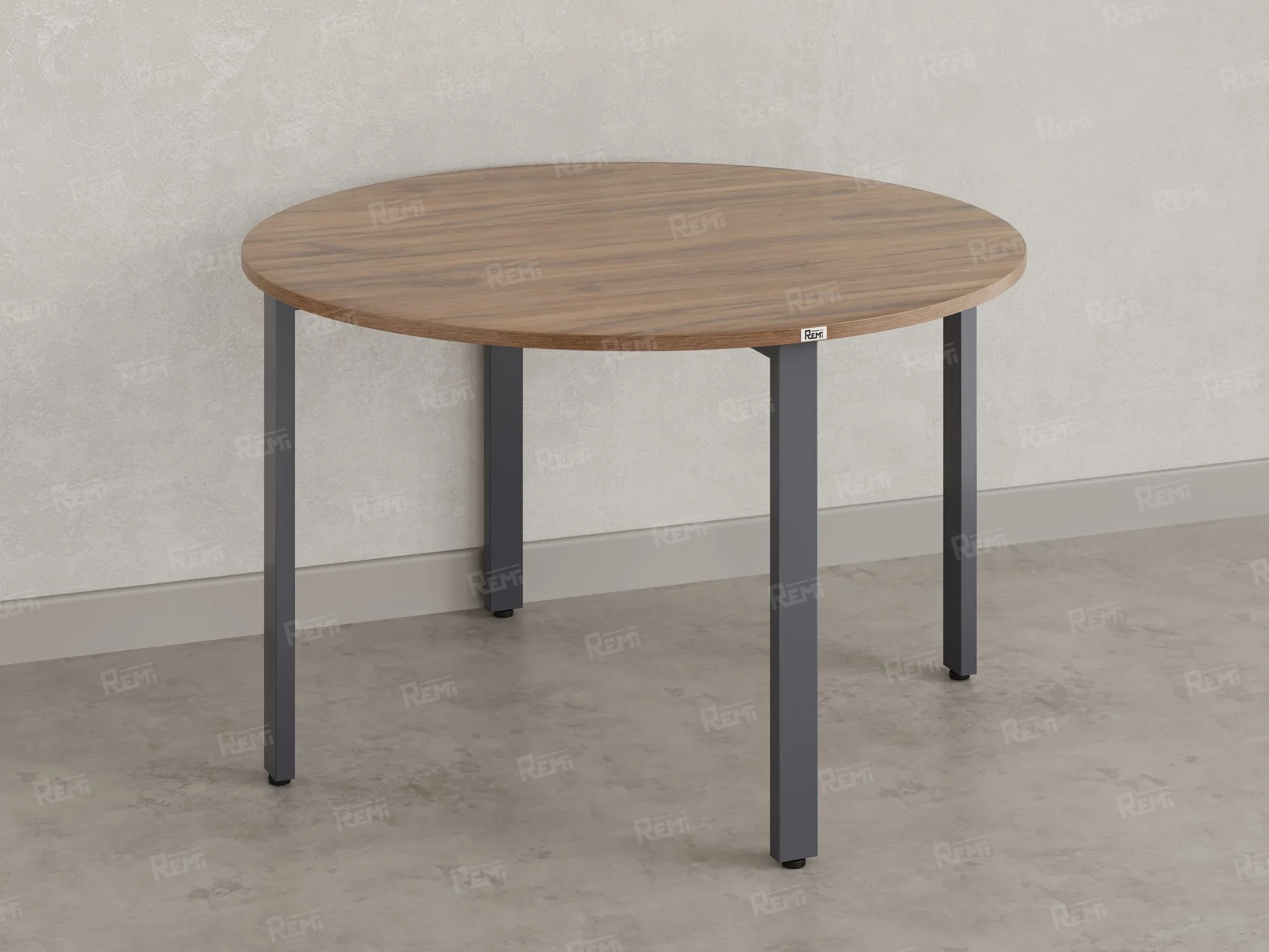Круглый стол на П-образных опорах 1400x1400x750 RM186-14x14 Дуб Юстус/Серый