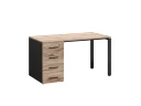 Стол прямой с тумбой на П-образных опоре, левый 1600x700x750 RM102-16x7 Дуб Маувелла/Черный