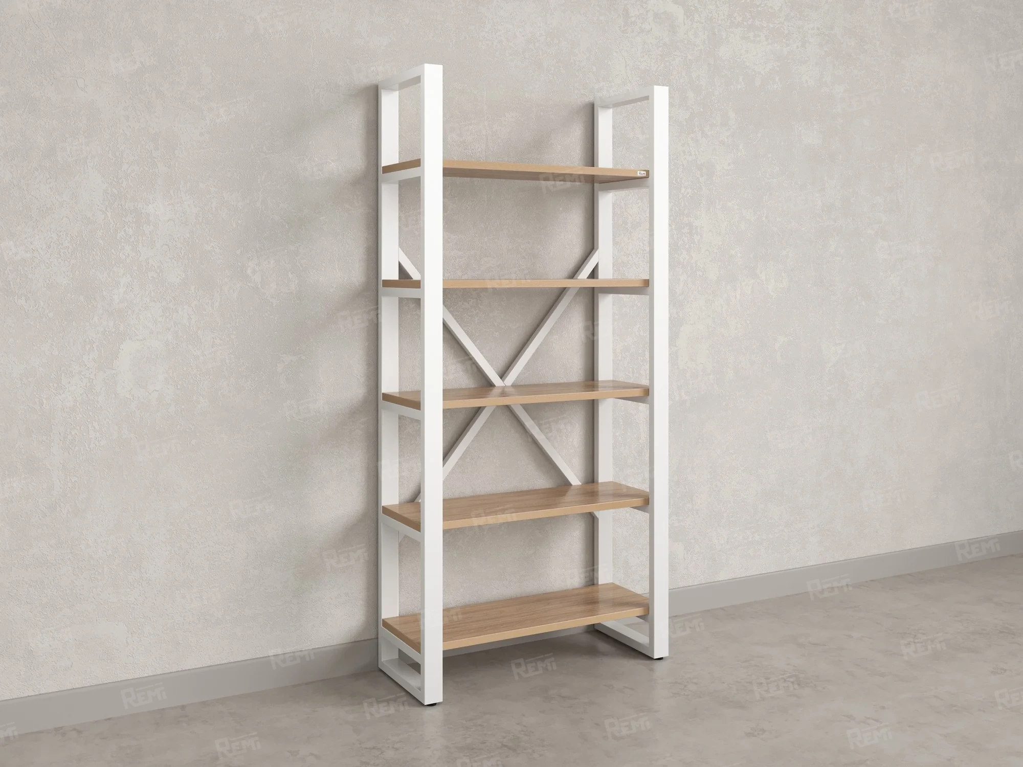 Стеллаж, 5 уровней 900x370x1920 RM130-90x37 Вяз Швейцарский светлый/Белый