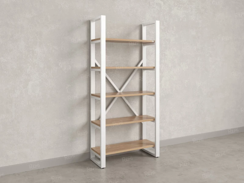 Стеллаж, 5 уровней 900x370x1920 RM130-90x37 Вяз Швейцарский светлый/Белый