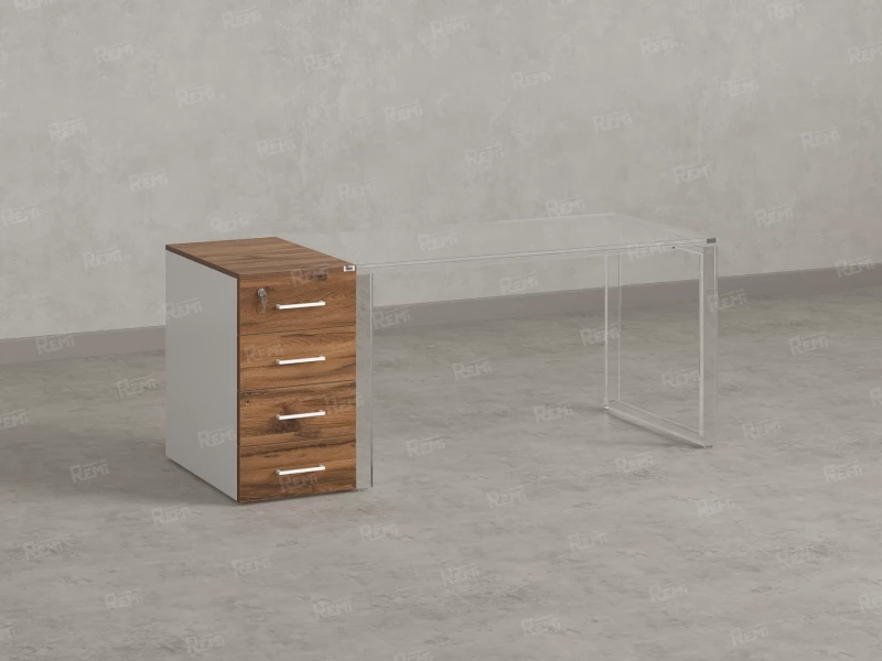 Тумба приставная, 4 ящика 400x600x750 RM121-40x60 Дуб Юстус/Белый