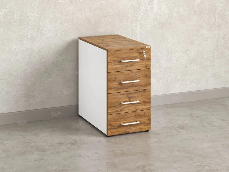 Тумба приставная, 4 ящика 400x600x750 RM121-40x60 Дуб Юстус/Белый